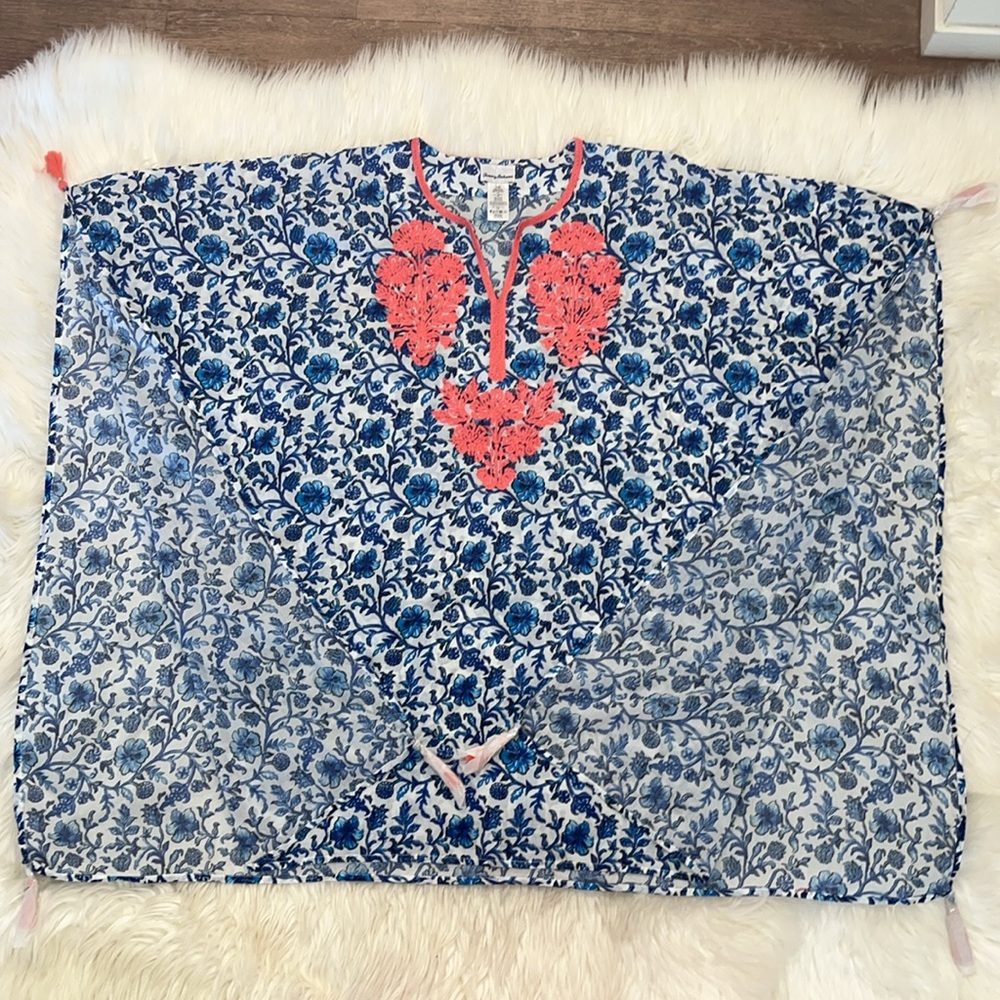 NWOT Tommy Bahama Woodblock Embroidered Tunic ~ in Mare Navy - Picture 7 of 14